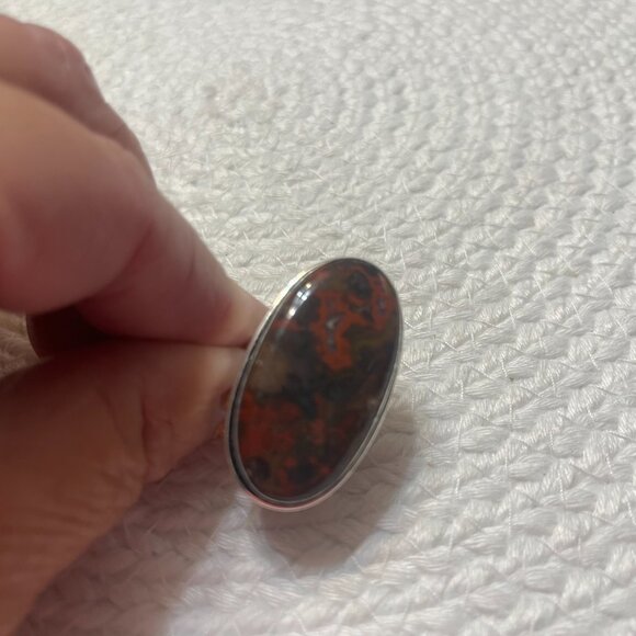 Natural MOROCCAN SEAM AGATE Handmade Sterling 925 Ring Size 9.5 #770D - Picture 2 of 3